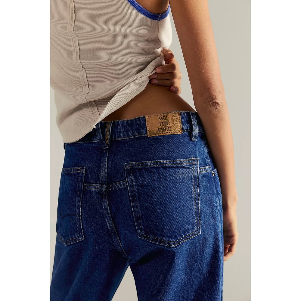 Free People | We The Free Deep Trance Dropped Boyfriend Jeans Plus Size 32/14 - Picture 4 of 14
